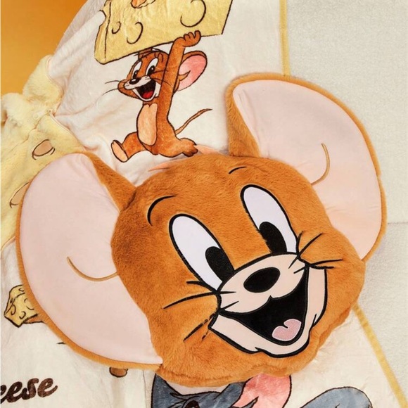 TOM & JERRY X 1pc Cartoon Mouse Jerry Face Plush Pillow Without Tom Pillow - Picture 4 of 4